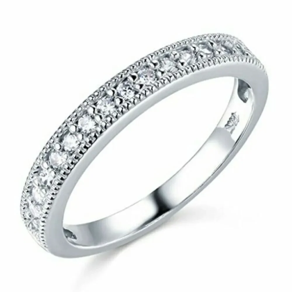 14k Solid White Gold Wedding Band
